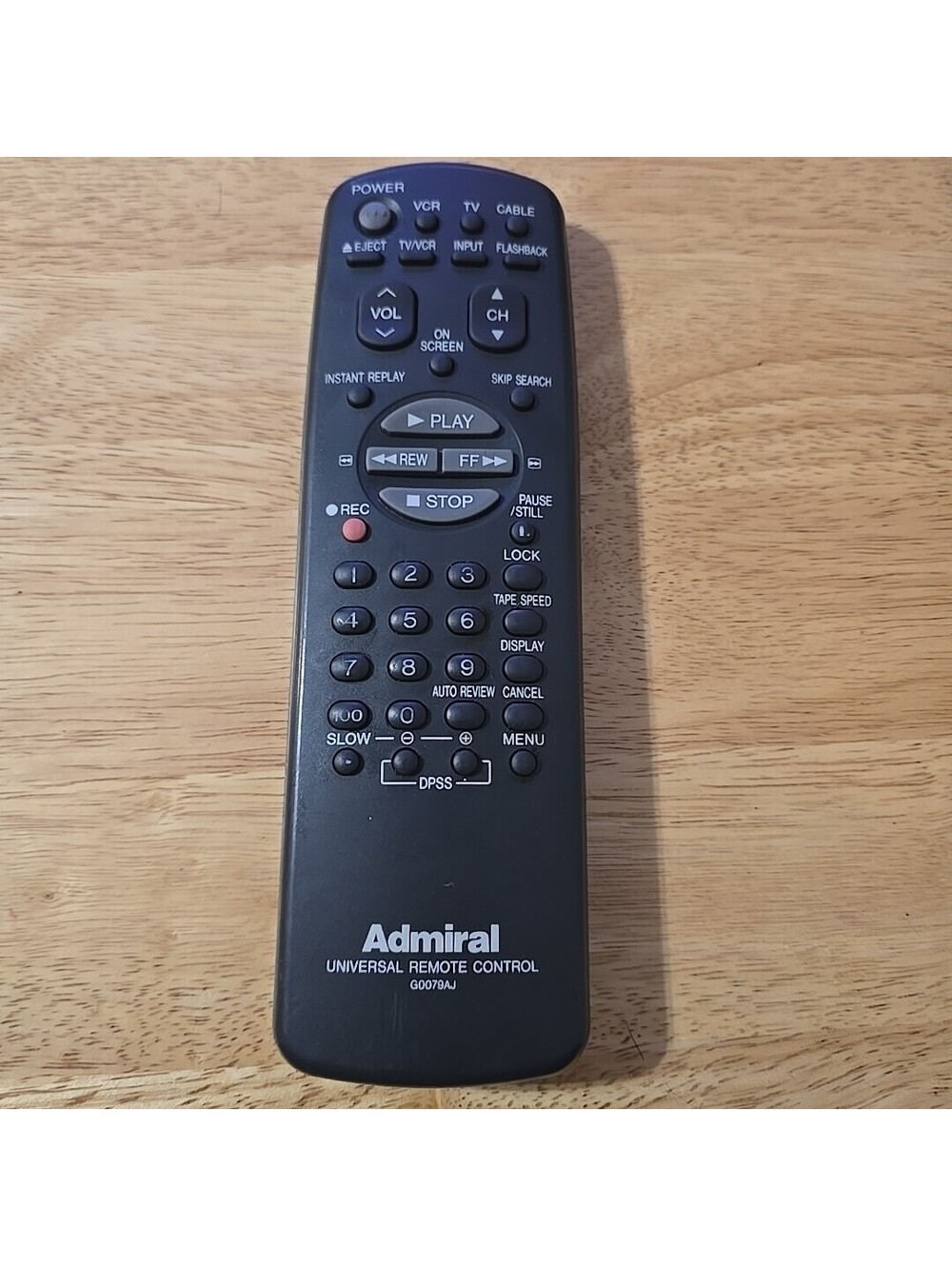 Admiral G0079AJ Factory Original VCR Remote Control No Battery Cover